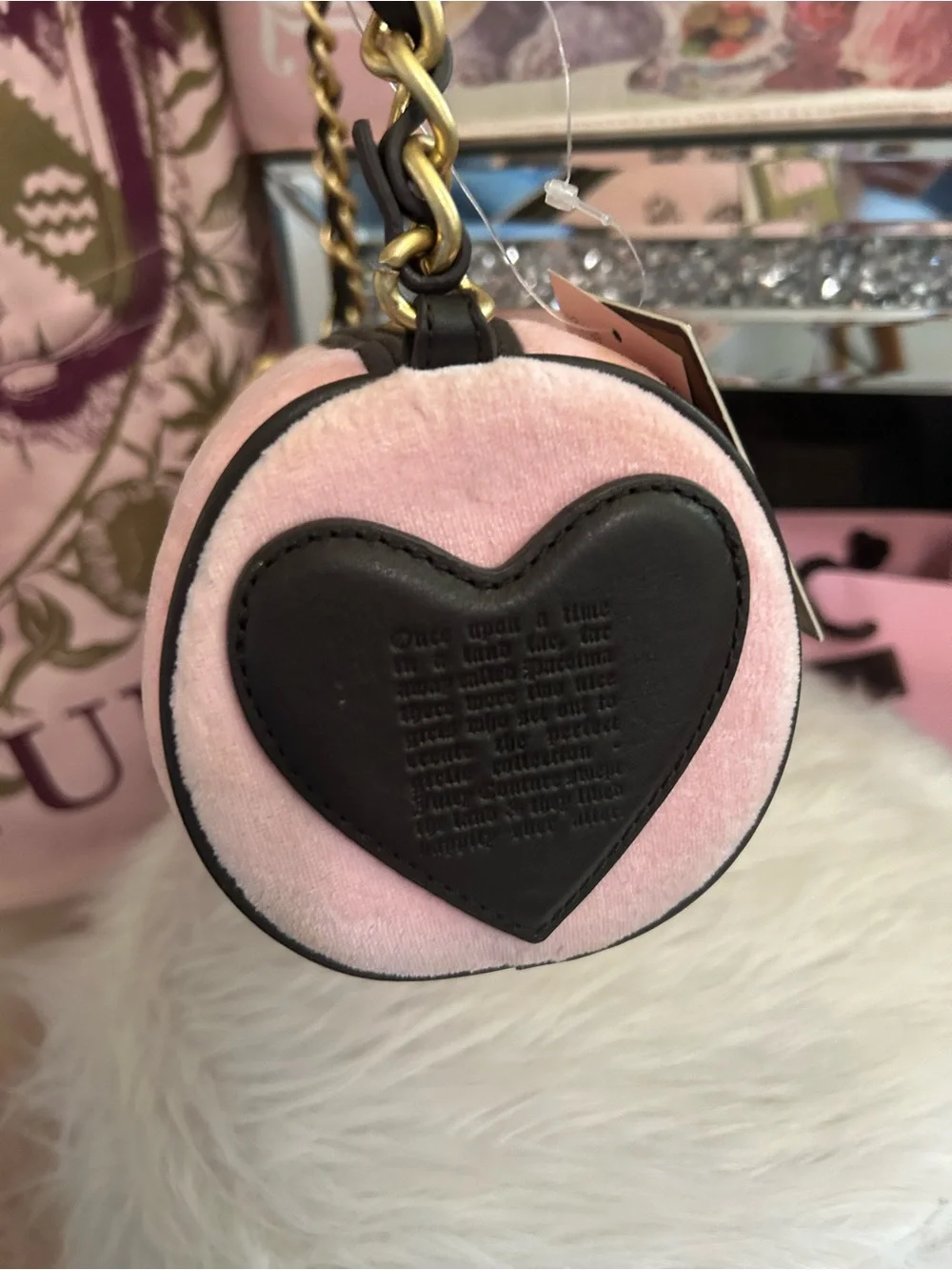 NWT Y2K Vintage 2007 Juicy Couture Pink Velour Brown Leather Tootsie Barrel Bag